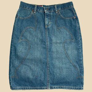 NWOT GUESS Jeans Vintage Western Denim Skirt Cotton Size 26